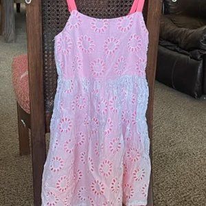 Girls dress,  Gap Kids, M 8, white over pink material